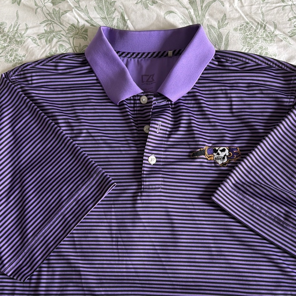 Purple Striped Men's Polo Shirt